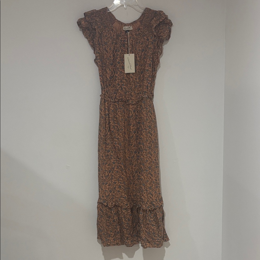 Universal Thread Brown Floral Midi Dress XS NWT